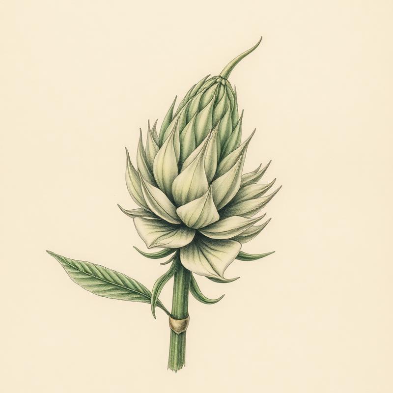 avaay 25/1 CRE — Creamy Kee's No.5 botanische Cannabis-Illustration