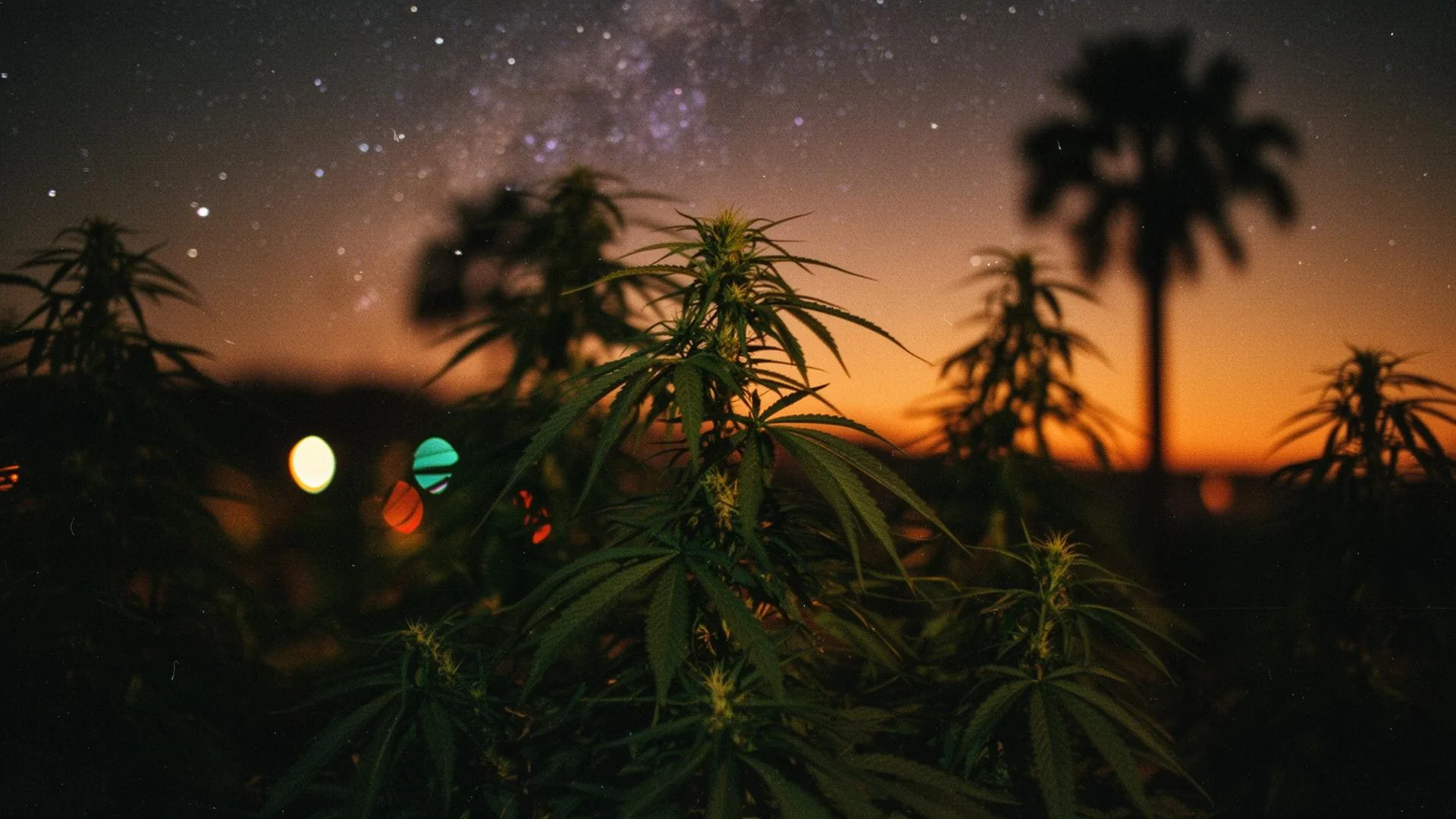 Cannabis-Blätter im Sonnenlicht