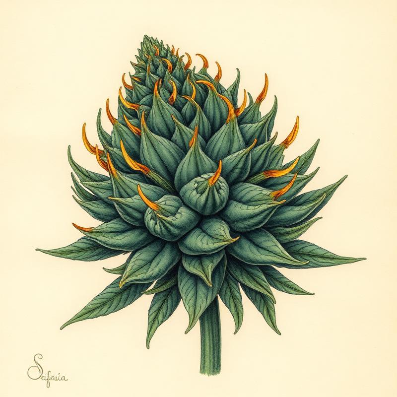 avaay 34/1 JFP — Jet Fuel Pie botanische Cannabis-Illustration