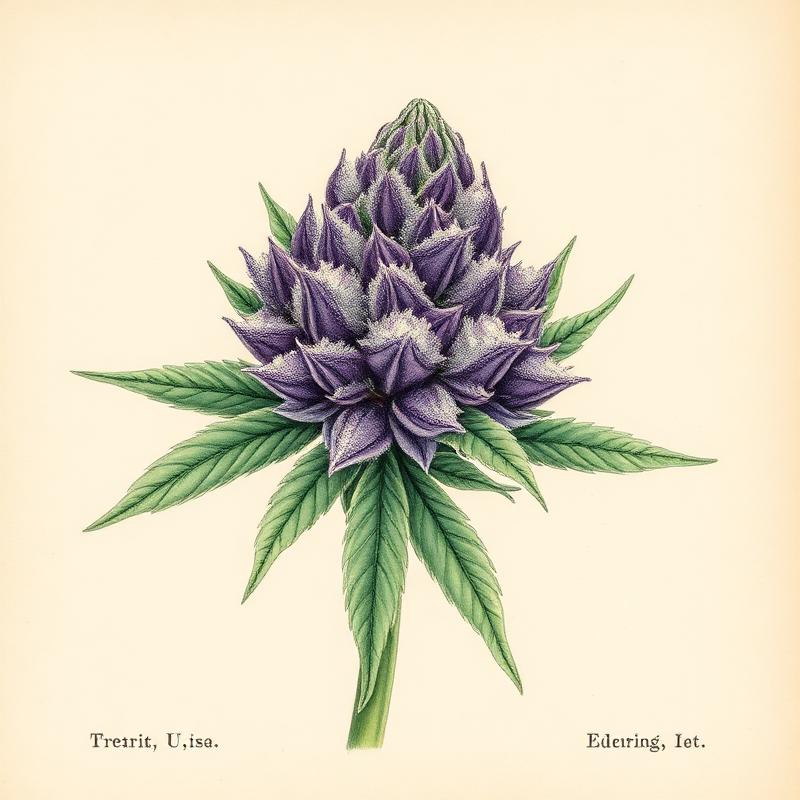 avaay Khalifa 32/1 KK — Khalifa Kush botanische Cannabis-Illustration
